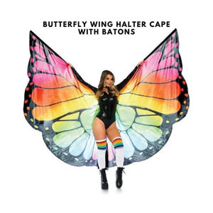 Festival Butterfly Wing Halter Cape with Batons